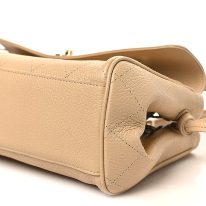 Chanel Grained Calfskin Stitched Urban Essentials Small Shopping Bag Beige 10 of 11
