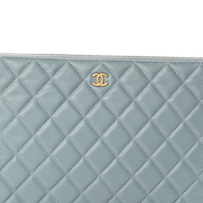 Chanel Caviar Quilted Medium Cosmetic Case Light Blue 8 of 8