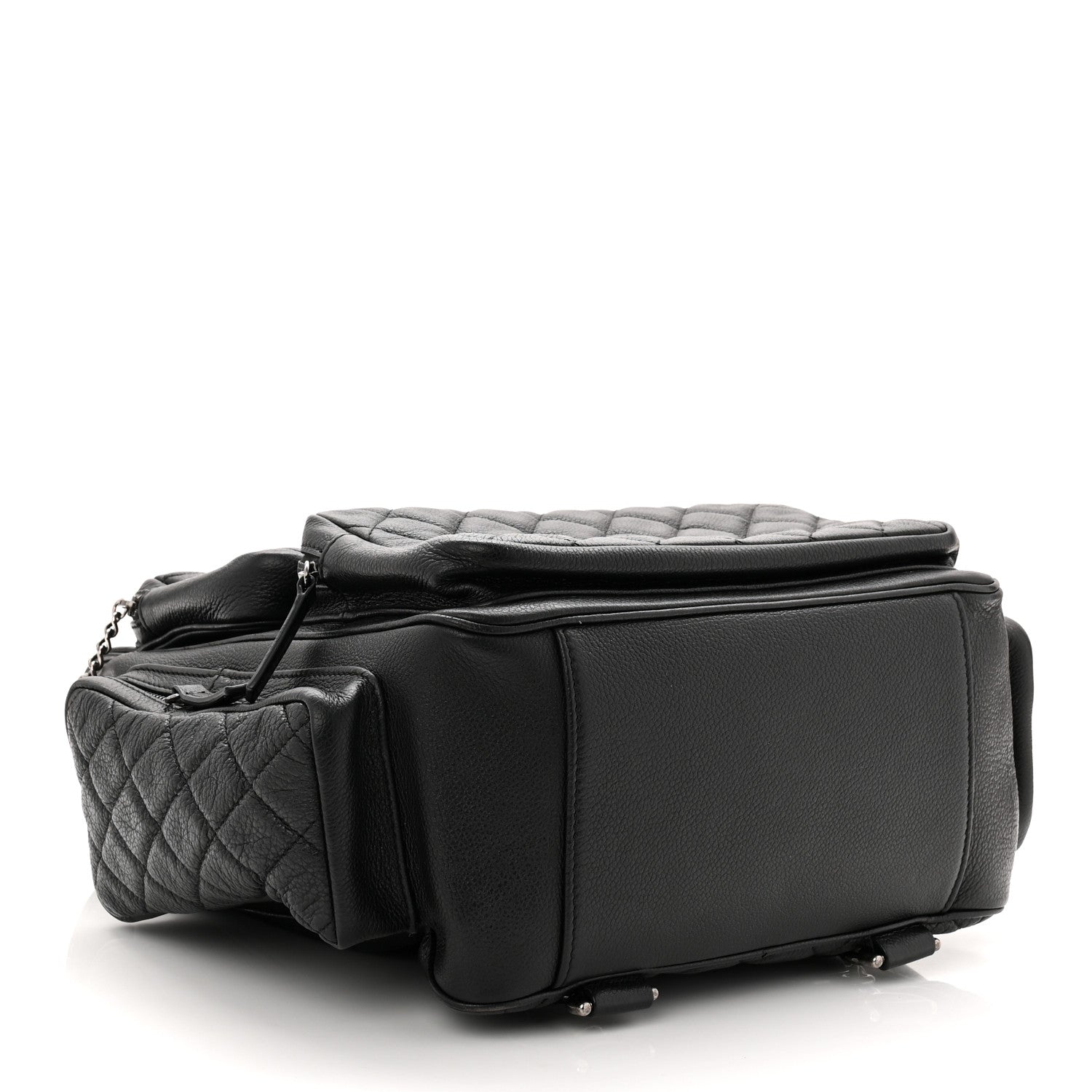 Chanel Grained Calfskin Quilted Large Casual Rock Backpack Black 4 of 13