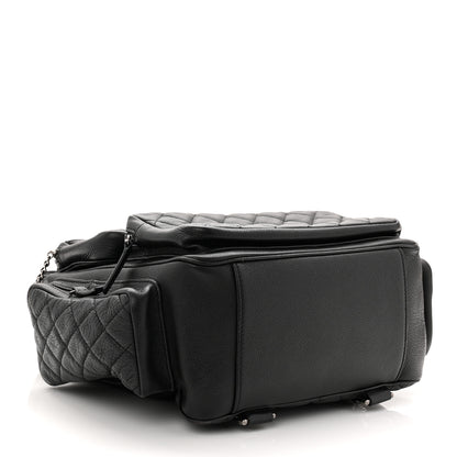 Chanel Grained Calfskin Quilted Large Casual Rock Backpack Black 4 of 13