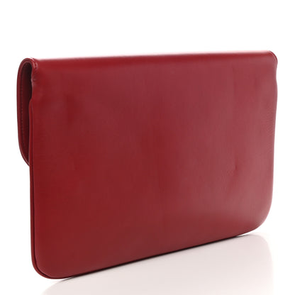 Chanel Lambskin Quilted CC Unchained Clutch Red 2 of 8