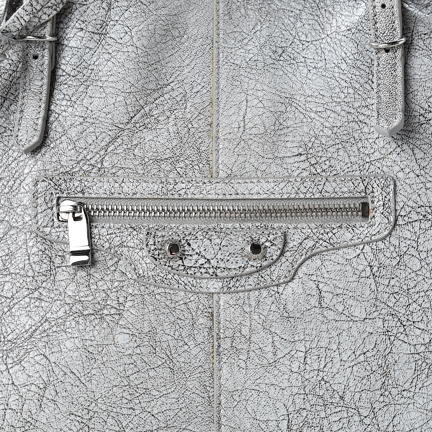 Balenciaga Agneau Classic Silver Hardware Papier Large Bowling Bag Grey 8 of 20