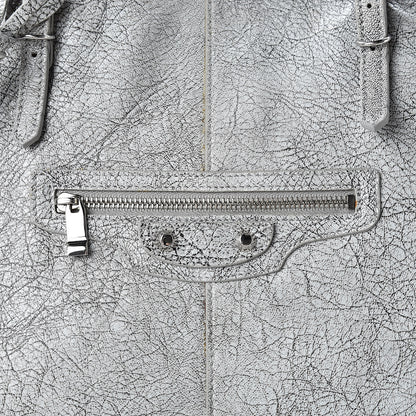 Balenciaga Agneau Classic Silver Hardware Papier Large Bowling Bag Grey 8 of 20