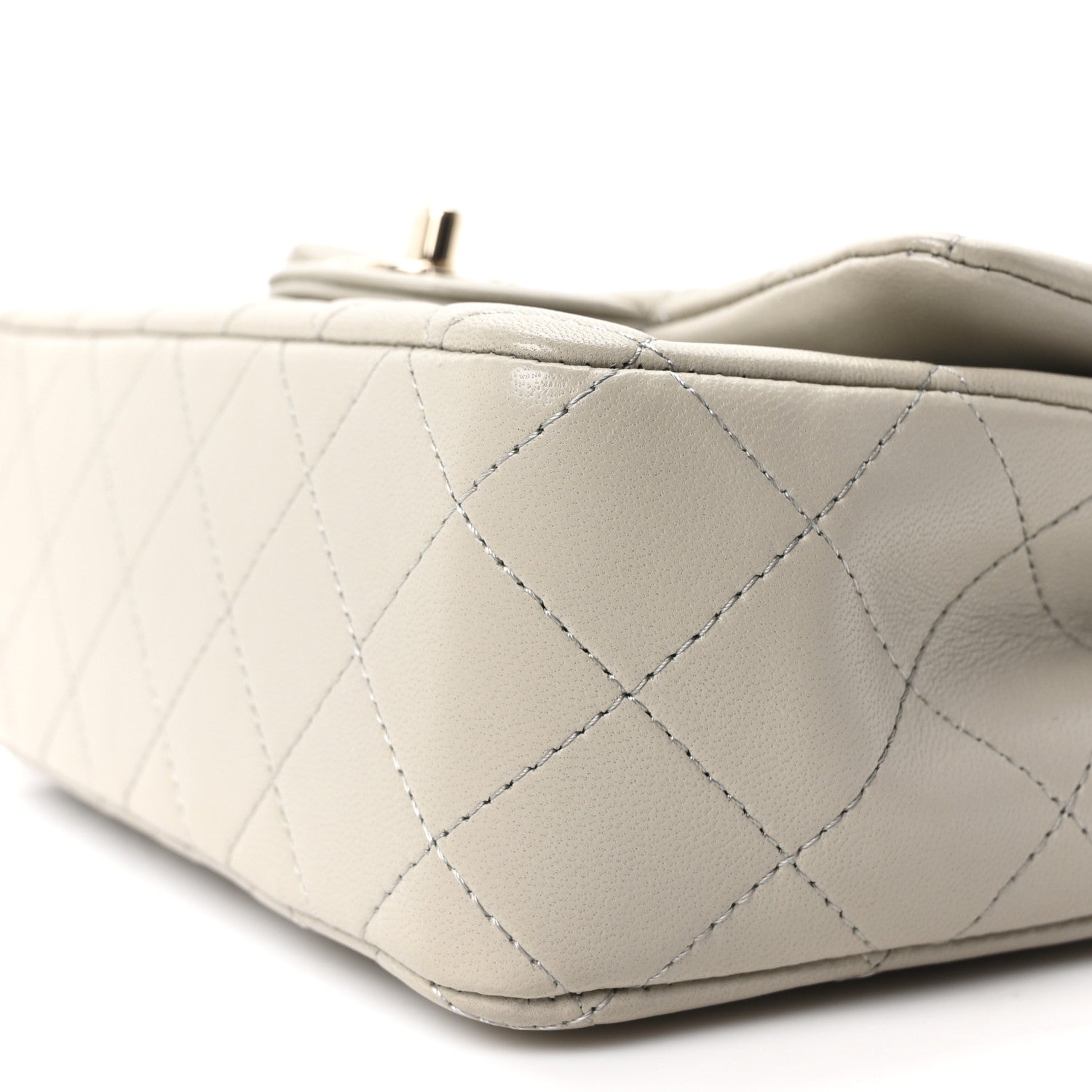 Chanel Lambskin Quilted Mini Rectangular Flap Grey 10 of 11
