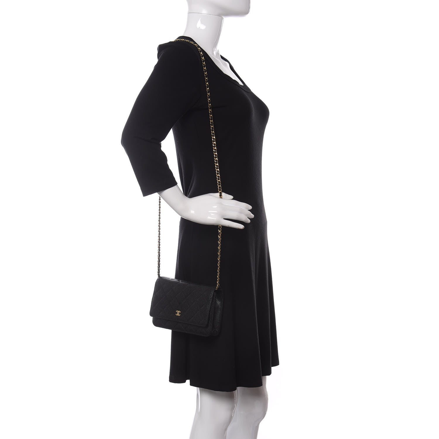 Chanel Caviar Quilted Wallet On Chain WOC Black 2 of 10