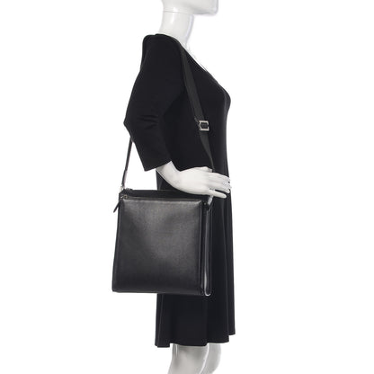 Fendi Vitello Elite Flamingo Messenger Bag Black 2 of 11