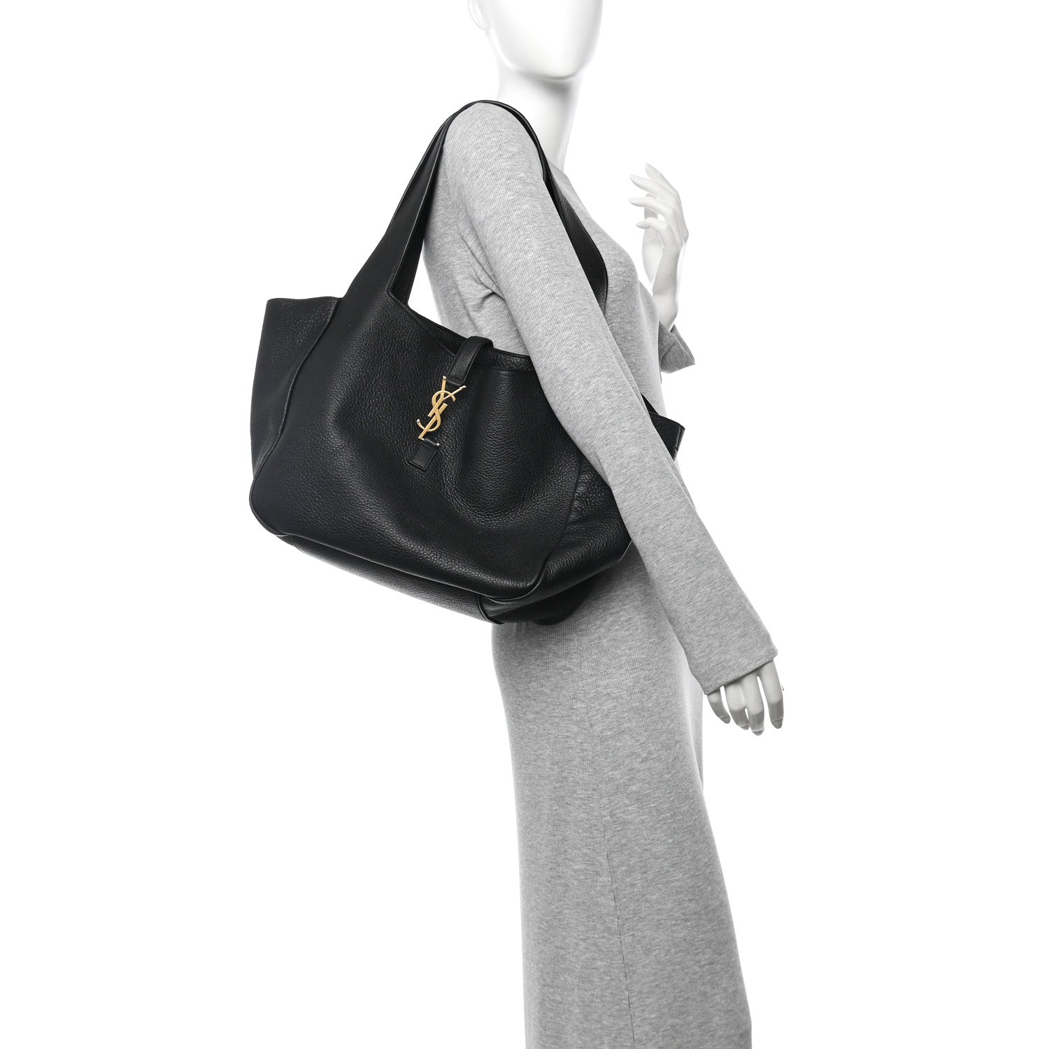 Saint Laurent Grained Deerskin Bea Tote Black 2 of 11