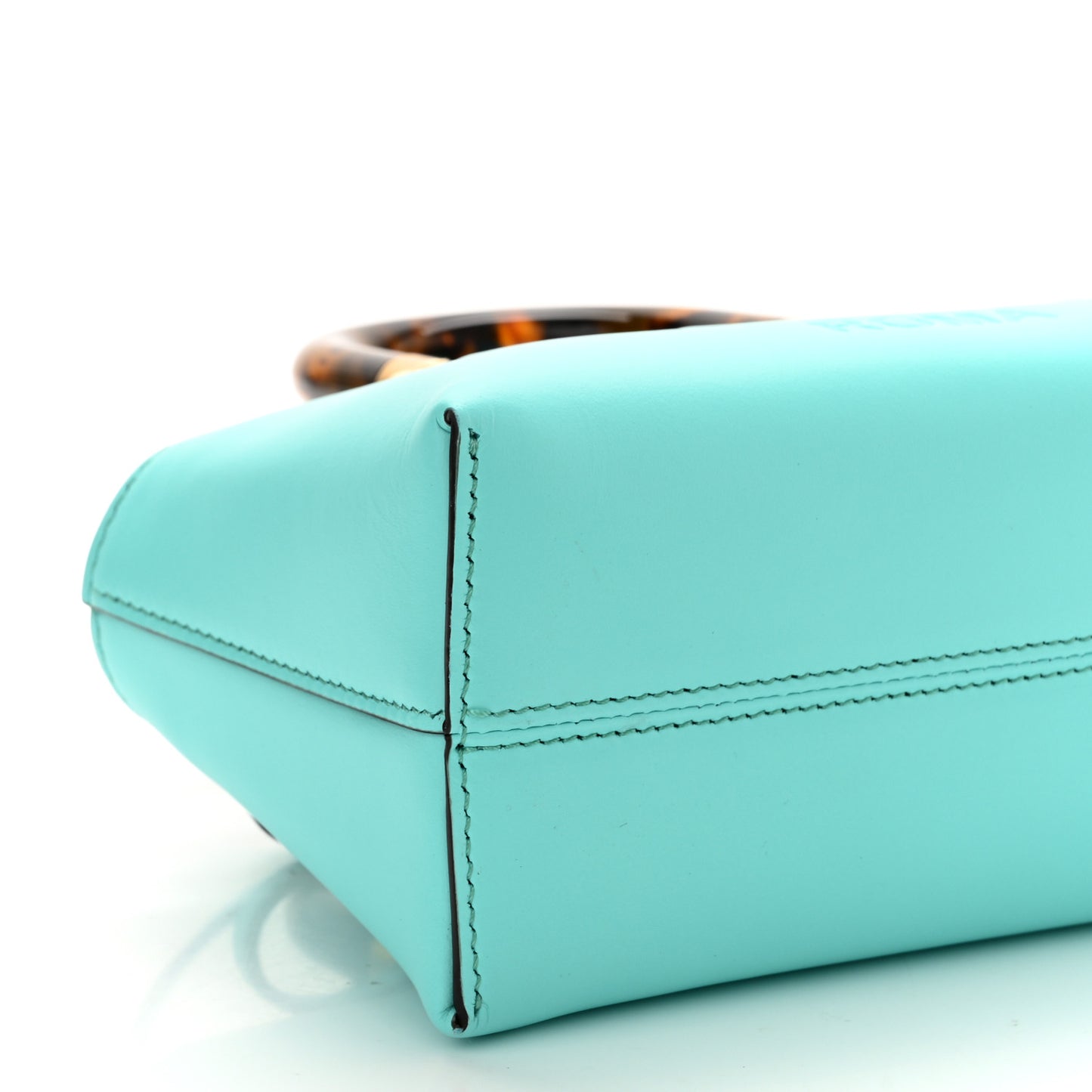Vitello King Plexiglass Logo Embossed Mini By The Way Top Handle Boston Bag Spring Turquoise