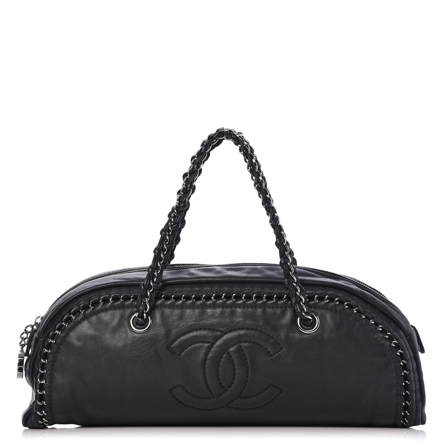 Chanel Smooth Calfskin Petit Luxe Ligne Bowler Black 1 of 8