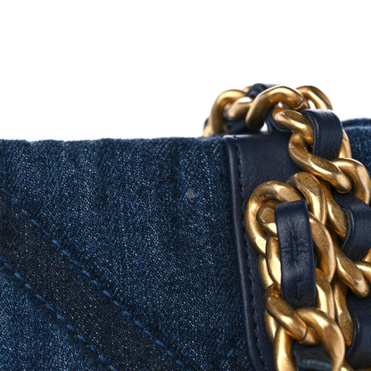 Chanel Denim Quilted Chanel 19 North South Shopping Bag Blue 11 of 11