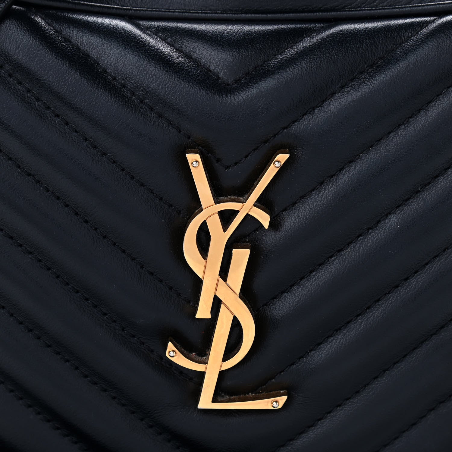 Saint Laurent Calfskin Matelasse Monogram Lou Camera Bag Black 11 of 13
