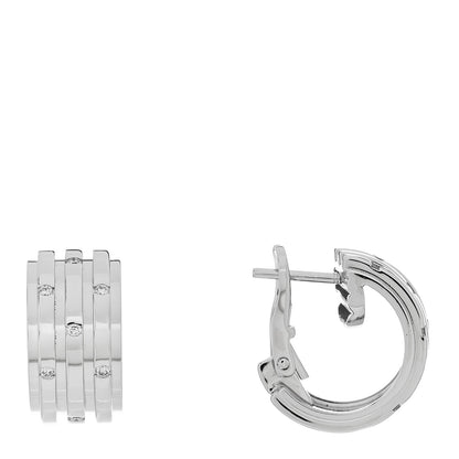 Piaget 18K White Gold Diamond .14ctw Hoop Earrings 1 of 4