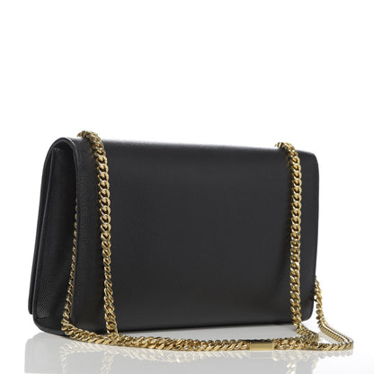 Saint Laurent Grain De Poudre Medium Classic Monogram Kate Satchel Black 3 of 10