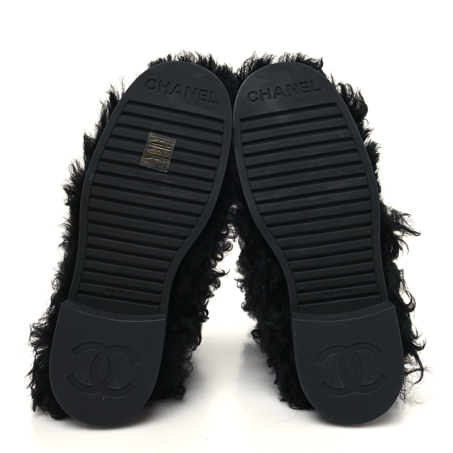 Shearling Sheepskin High Boots 38.5 Black
