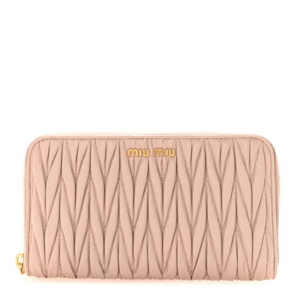 Miu Miu Matelasse Zip Around Wallet Cammeo 1 of 7