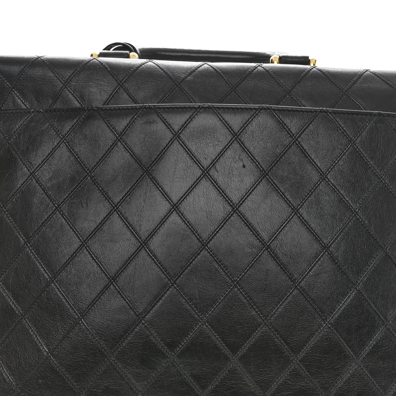 Chanel Lambskin Stitched Briefcase Bag Black 16 of 18