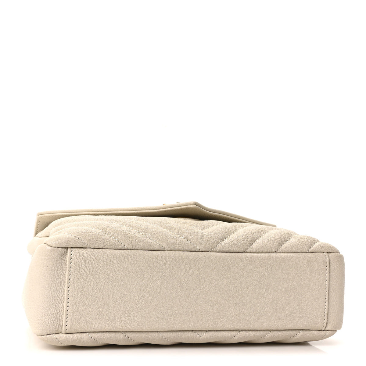Saint Laurent Sheepskin Matelasse Chevron Monogram Medium College Bag Crema Soft 4 of 10