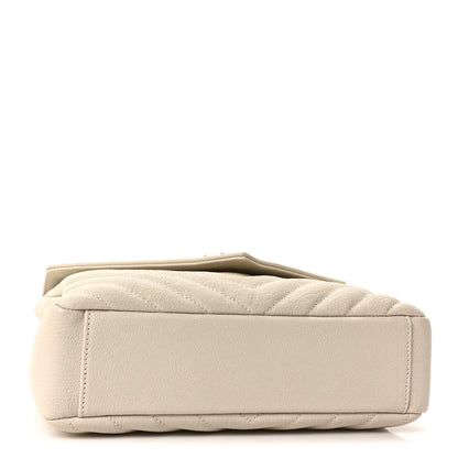 Saint Laurent Sheepskin Matelasse Chevron Monogram Medium College Bag Crema Soft 4 of 10