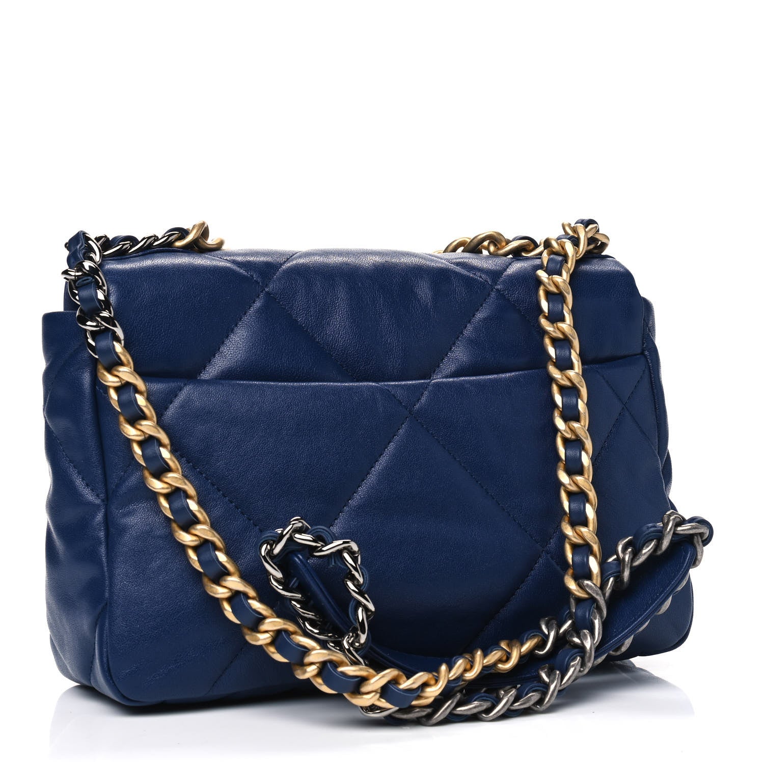 Chanel Goatskin Quilted Medium Chanel 19 Flap Dark Blue 2 of 4