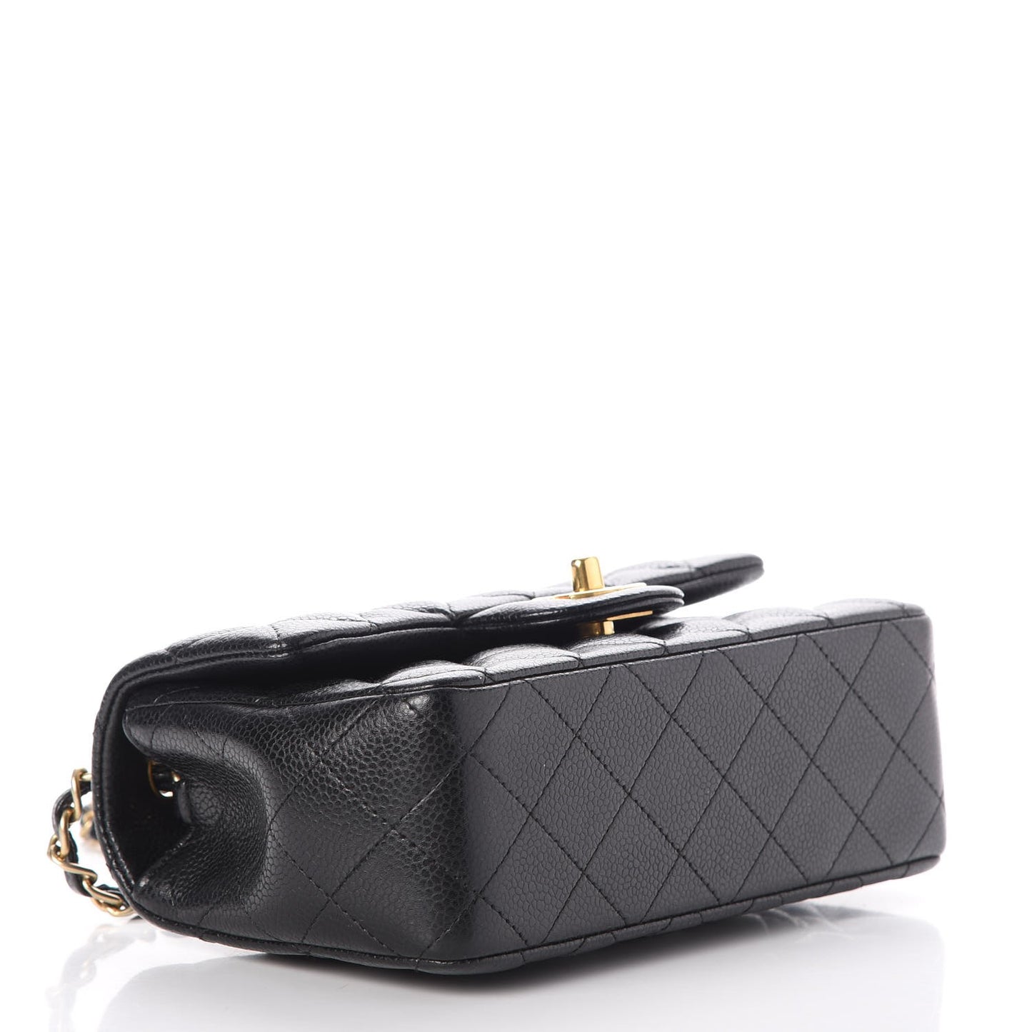 Caviar Quilted Mini Rectangular Flap Black