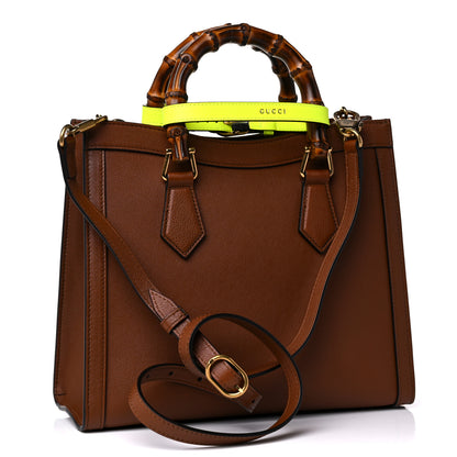 Gucci Wonka Grain Calfskin Small Diana Tote Bag Cuir Yellow Fluo 3 of 11