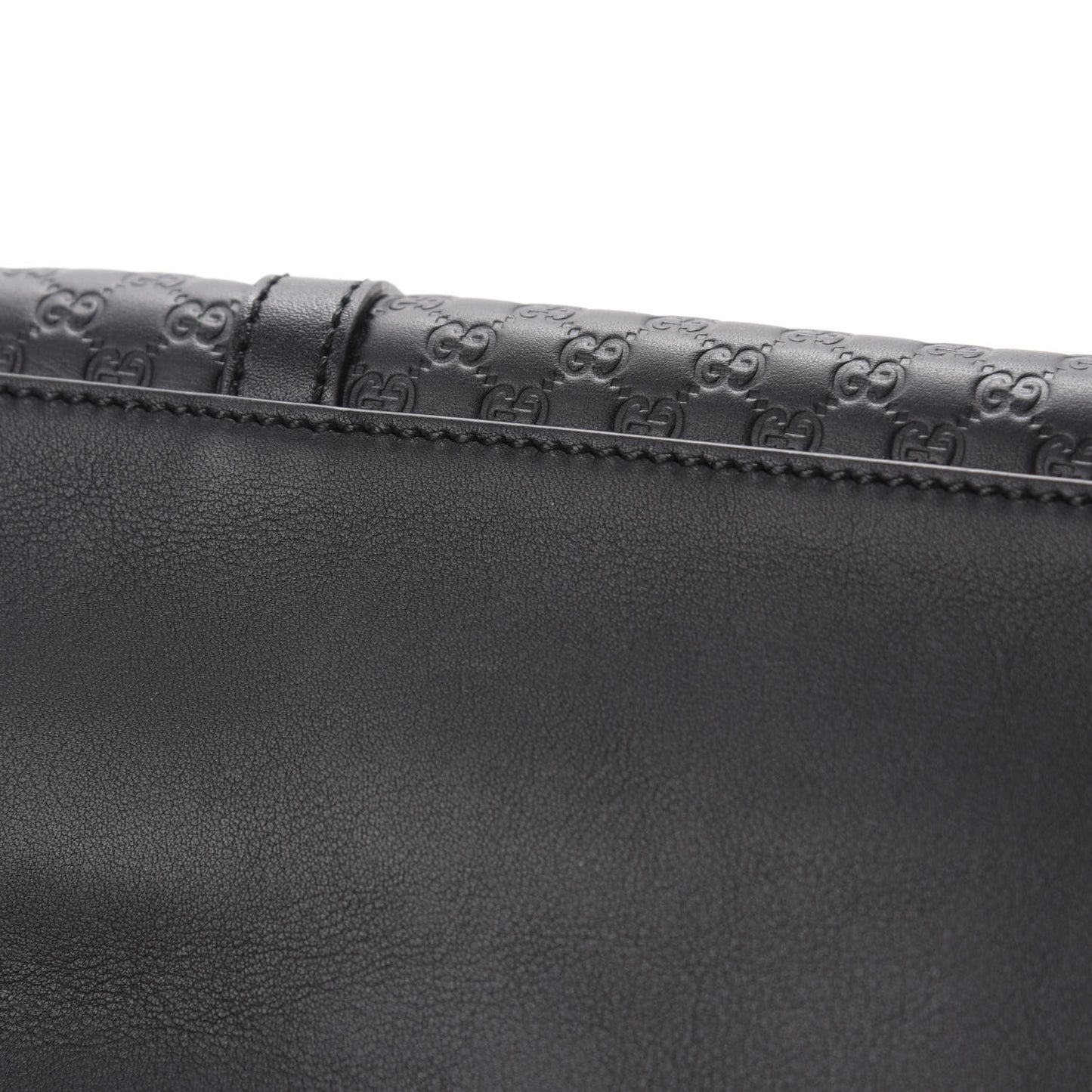 Soft Microguccissima Small Zippered Satchel Black