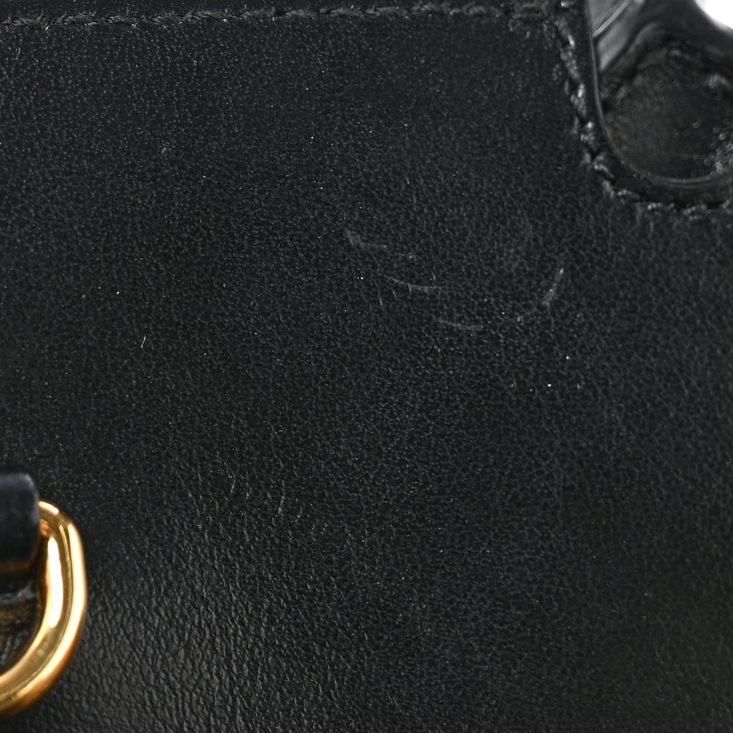 Calfskin House Check Mini Two Handle Title Bag Black