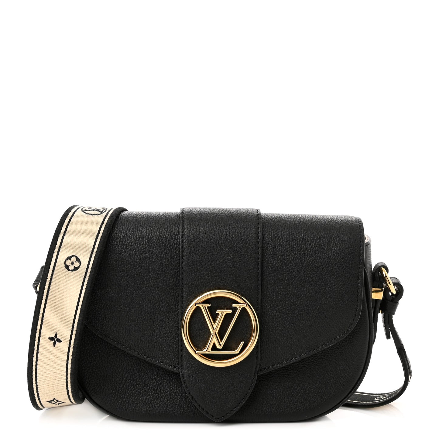 Grained Calfskin LV Pont 9 Soft MM Black