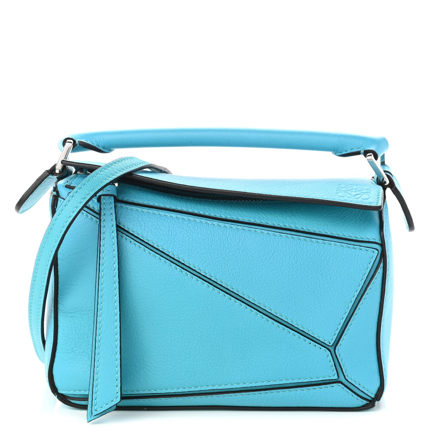 Calfskin Mini Puzzle Bag Cyan