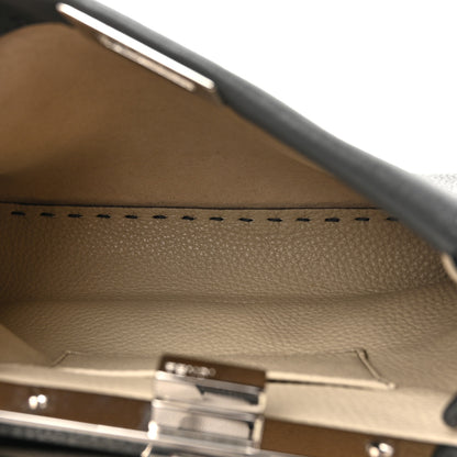 Fendi Cuoio Romano Selleria Bi-Color Mini Peekaboo Iconic Satchel Asfalto Latte 6 of 11