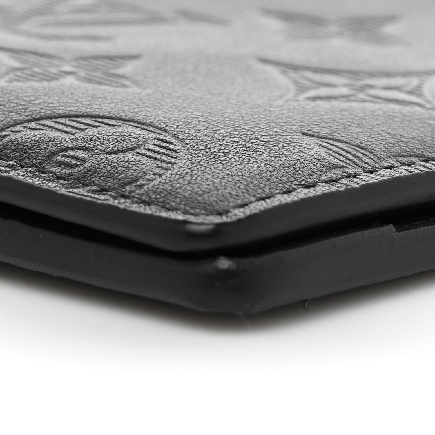 Louis Vuitton Calfskin Monogram Shadow Multiple Wallet Black 9 of 10