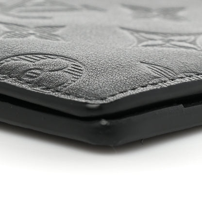 Louis Vuitton Calfskin Monogram Shadow Multiple Wallet Black 9 of 10