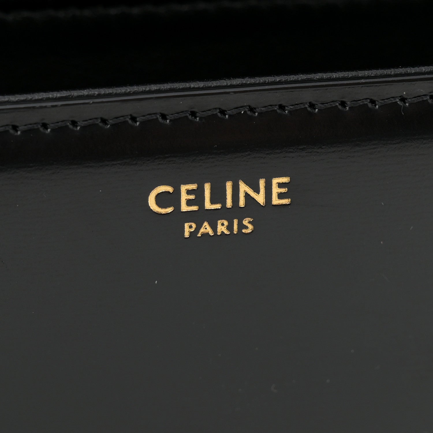 Celine Shiny Calfskin Medium Triomphe Black 6 of 14