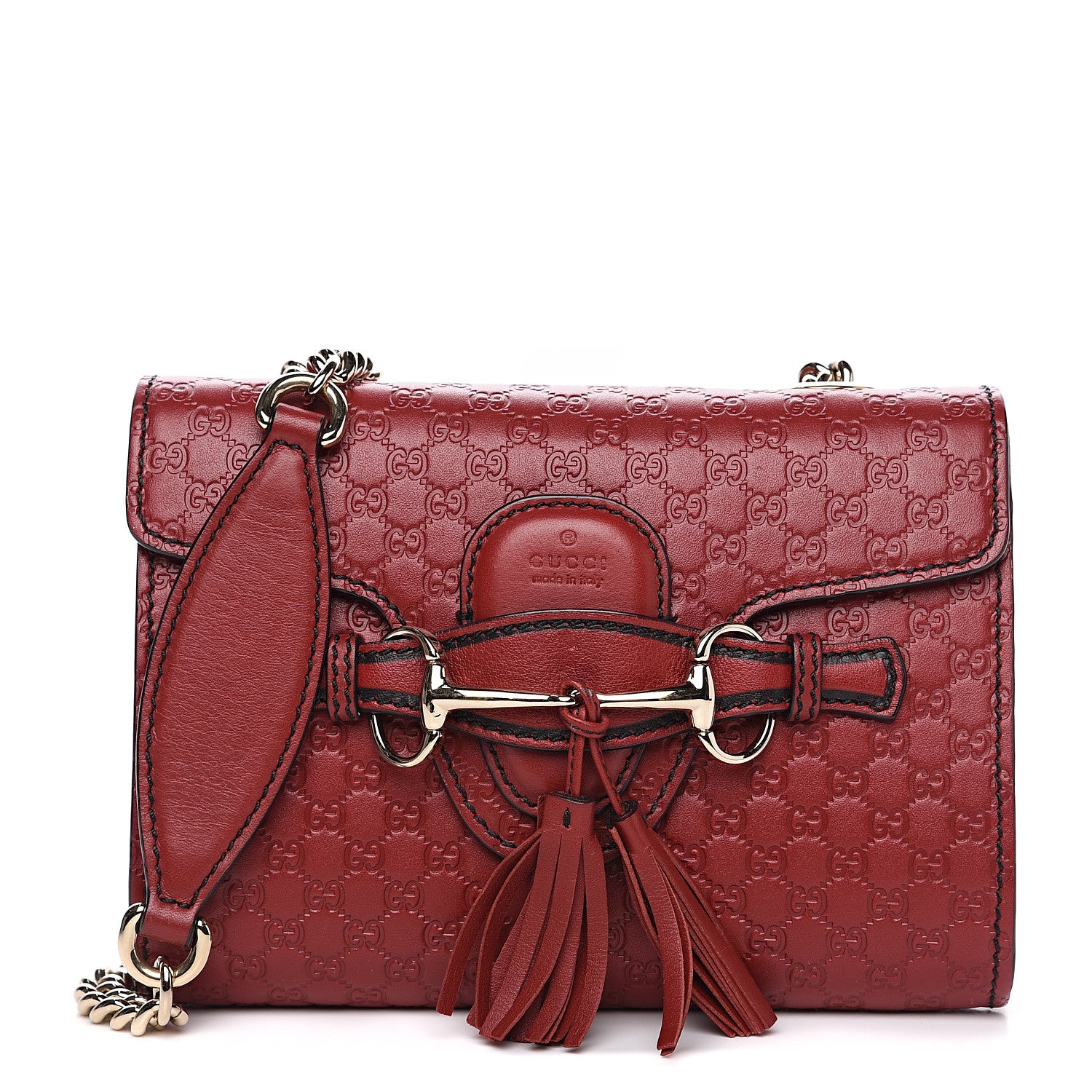 Gucci Soft Microguccissima Mini Emily Chain Shoulder Bag Rosso 1 of 9