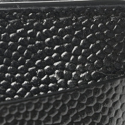 Saint Laurent SAINT LAURENT Grain De Poudre Matelasse Chevron Monogram Fragments Zippered Card Case Black 13 of 16