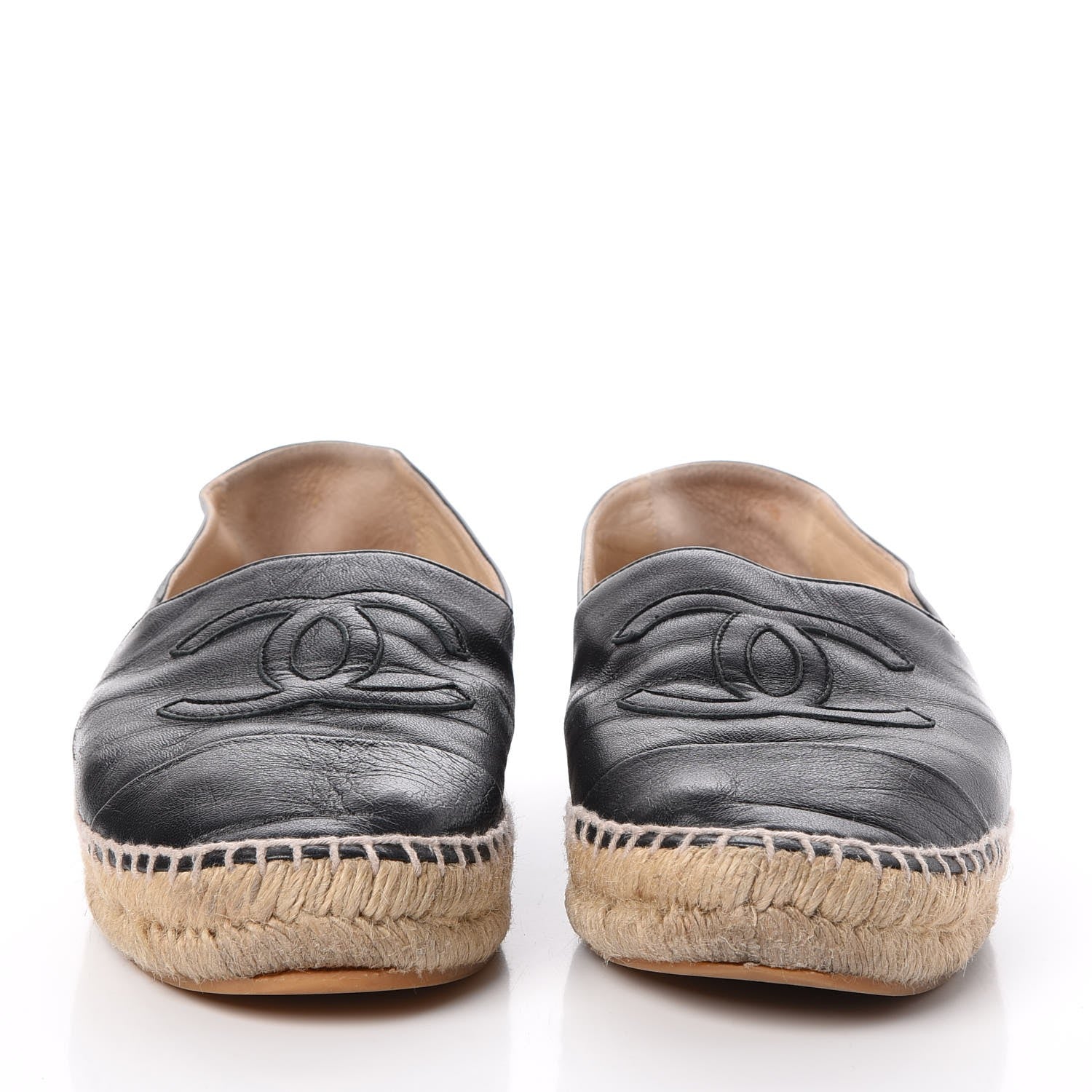 Chanel Lambskin CC Espadrilles 39 Black 2 of 25