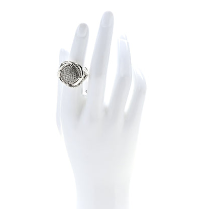 David Yurman Sterling Silver Diamond 14mm Pave Infinity Ring 49 5 2 of 4