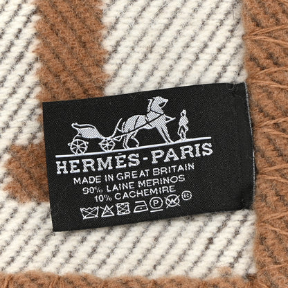 Hermes Wool Cashmere Avalon Blanket Ecru Camel 3 of 4