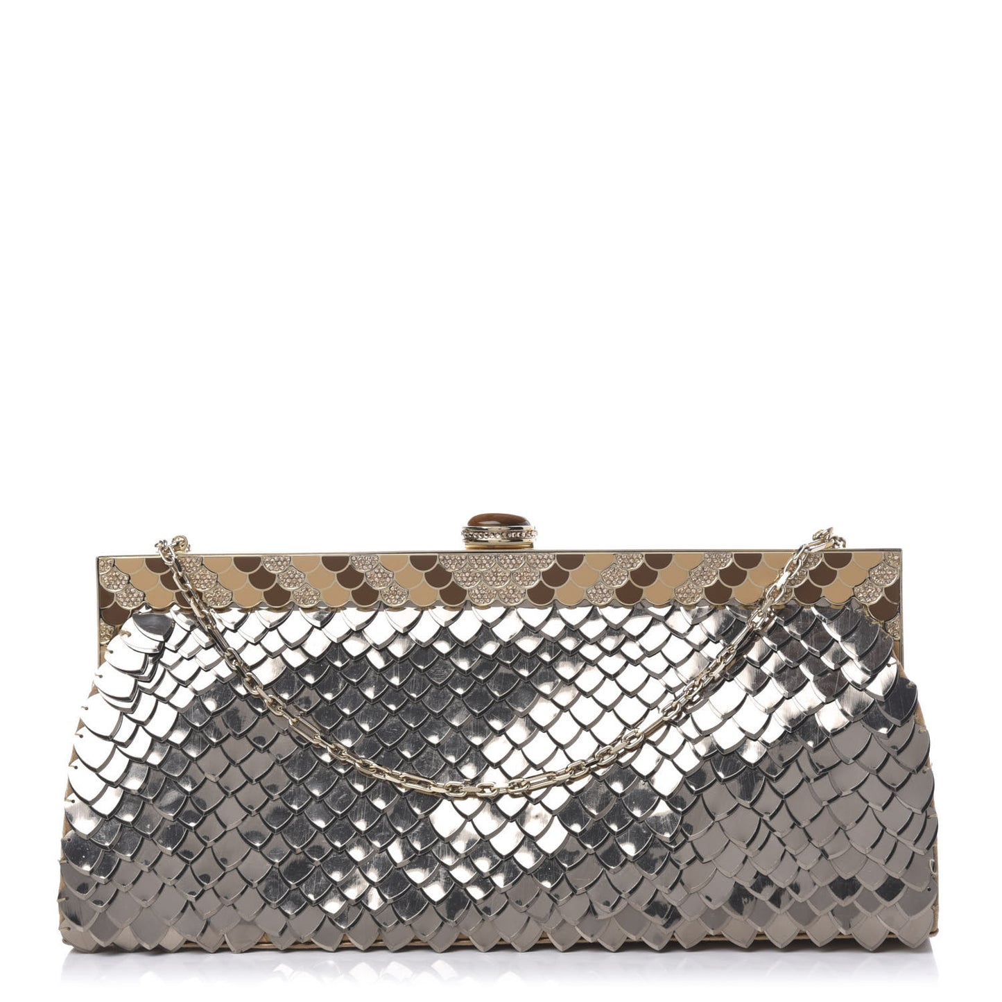Crystal Metallic Clutch Antique Gold