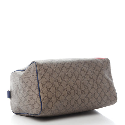Gucci GG Plus Monogram Medium Boston USA Flag Unicef Duffle Blue 4 of 15