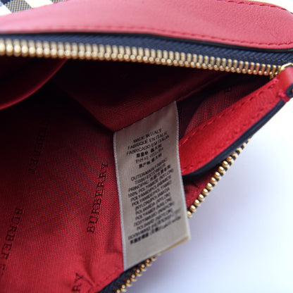 Burberry Horseferry Check Peyton Crossbody Clutch Bag Parade Red 9 of 10