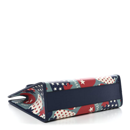 Gucci Coated Canvas Strawberry Stars Childrens Tote Red White Blue 4 of 10