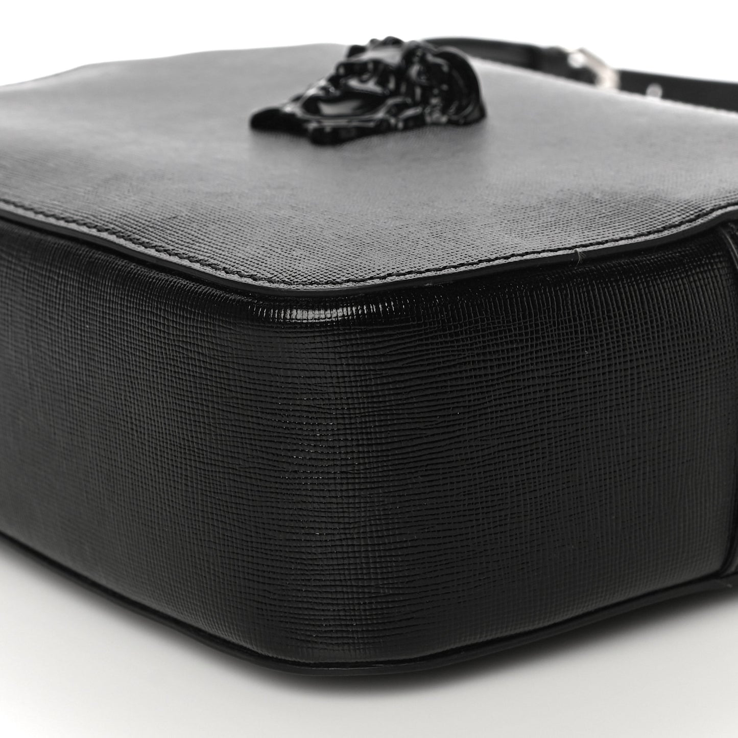 Grained Calfskin Palazzo Camera Bag Black