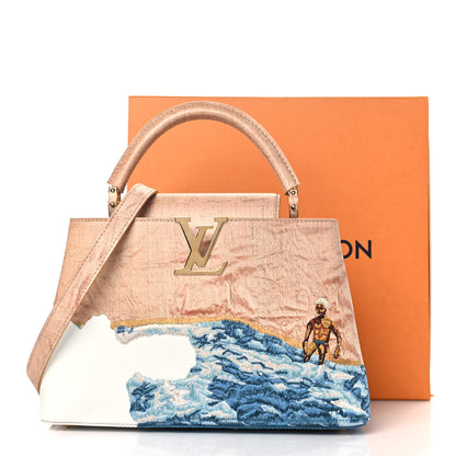 Louis Vuitton X BILLIE ZANGEWA Calfskin Printed Embroidered Capucines Artypucines MM Beige Beige 11 of 15
