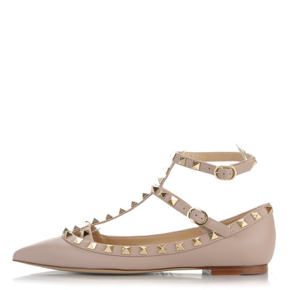 Valentino Garavani Nappa Rockstud Cage Ballerina Flats 36 Poudre 1 of 7