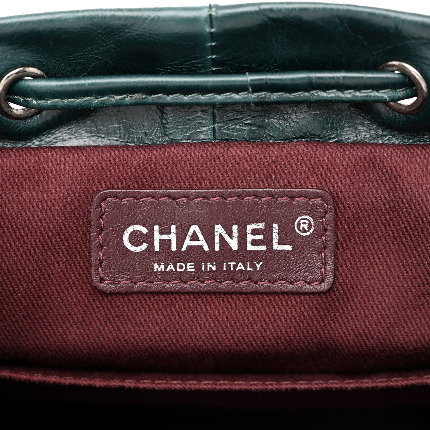 Glazed Calfskin Quilted Small Salzburg Mountain Backpack Dark Green