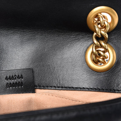 Gucci Calfskin Matelasse Mini GG Marmont Shoulder Bag Black 9 of 11