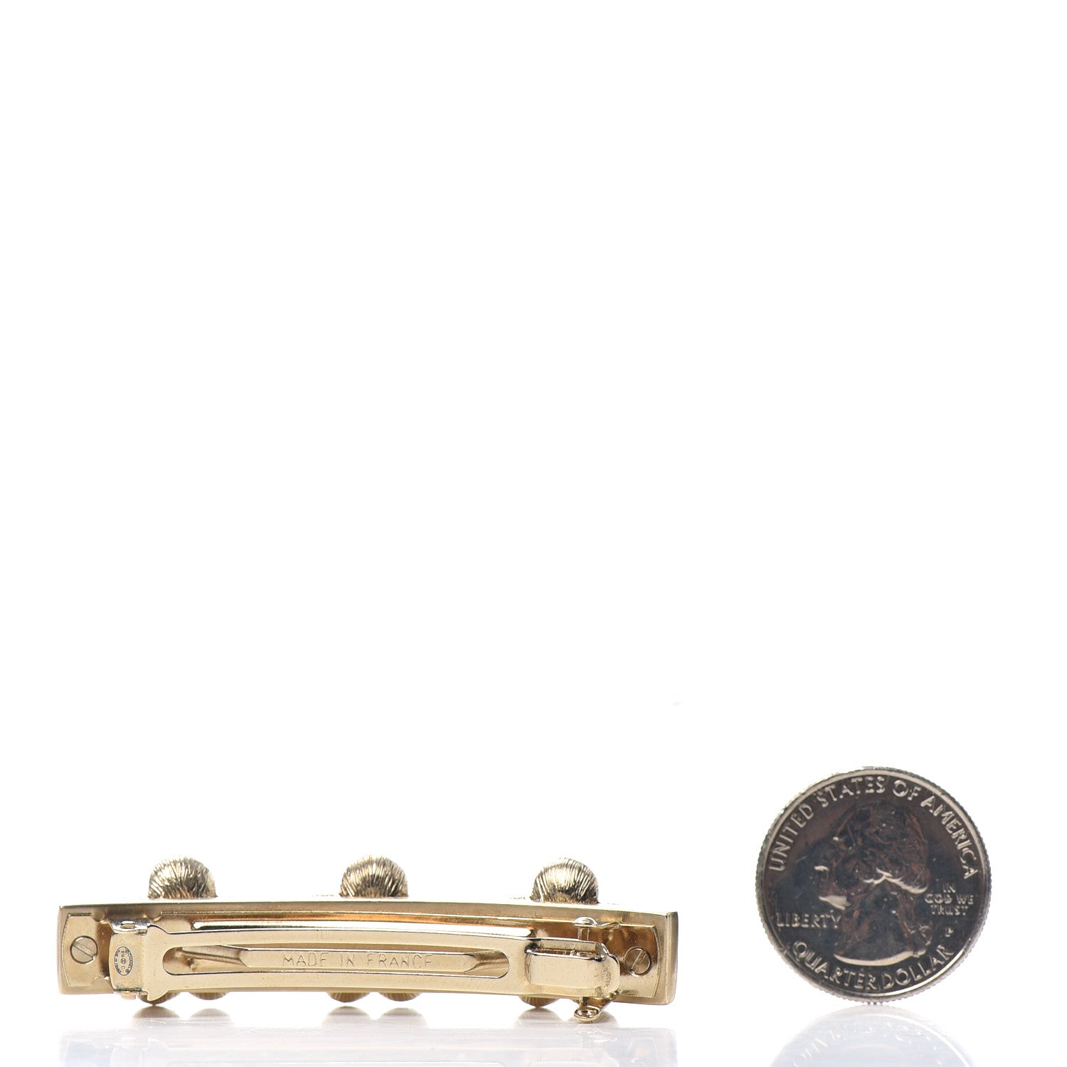 Chanel Pearl Flower Hair Clip Barrette Gold 2 of 3