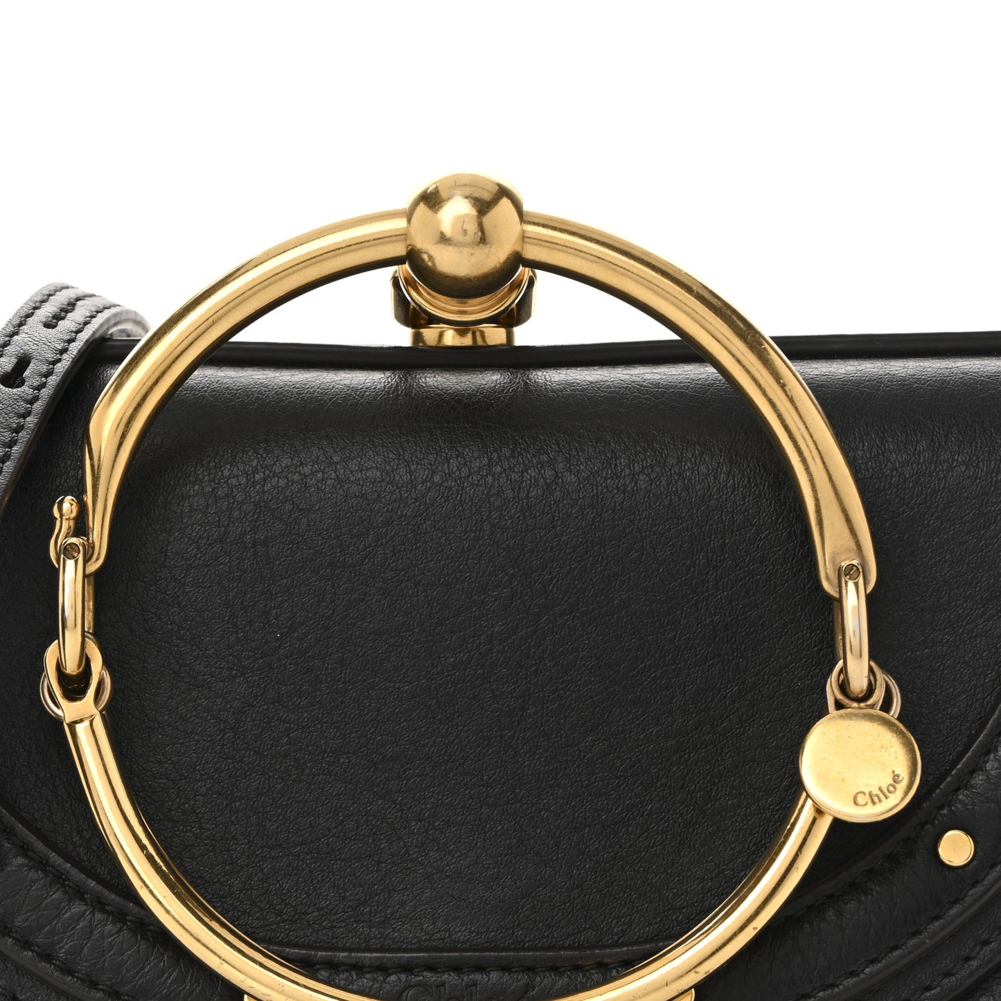Calfskin Small Nile Bracelet Minaudiere Bag Black