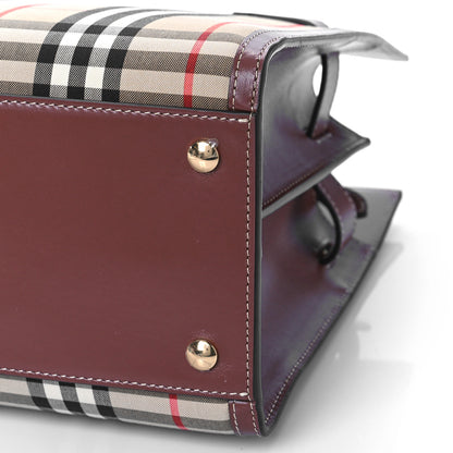 Burberry Calfskin Vintage Check Two Handle Title Bag Archive Beige 8 of 8
